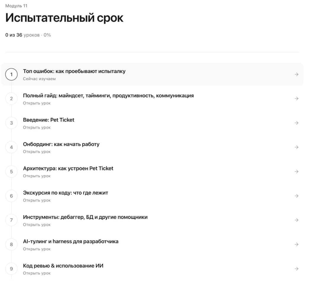 Материалы испытательного срока